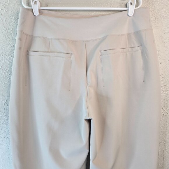 Athleta High Rise Pants Cream Pull On Athletic Workout Ankle Leg Plus Size 16 - Picture 7 of 12